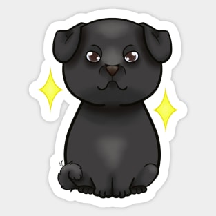 Black Pug Sticker